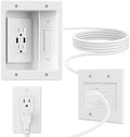 in Wall Cable Management Kit with Brush Wall Plate,AC Outlets & USB-a Ports,9ft Cord,Hide Cords Recessed Wall Outlet for TV Cable Management,HDMI Cables and Home Theater Systems by Unknown