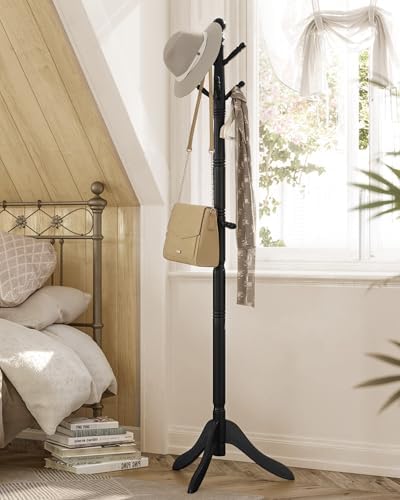 VASAGLE Freestanding Coat Rack, Rubber Wood Coat Tree with 10 Hooks - Image 6