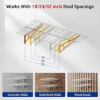 FLEXIMOUNTS 4-Pack 2x4ft Wall Shelf Garage Storage Rack Wall Mounted, White - Image 3