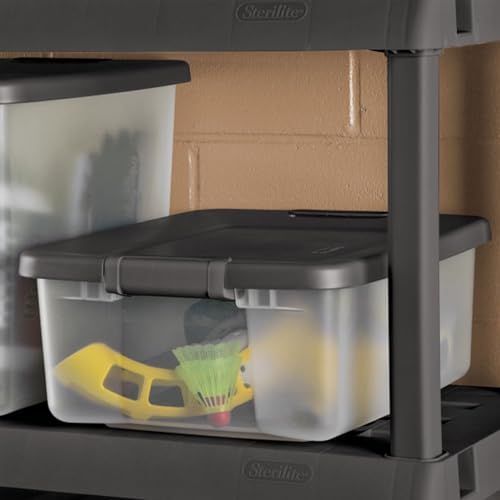 Sterilite ShelfTote, Clear Plastic Storage Bins, 25 Quart, 6-Pack - Image 5