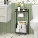 Freestanding Toilet Paper Holder with Storage Shelf - Image 6