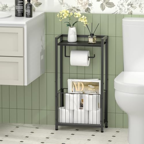 Freestanding Toilet Paper Holder with Storage Shelf - Image 6