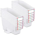 gisgfim 12 Pcs Non-Tip Book Bins with Stabilizer Wings (White) by gisgfim