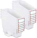 gisgfim 12 Pcs Non-Tip Book Bins with Stabilizer Wings (White) by gisgfim