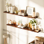 Organic Wavy Edge Floating Shelves,Hidden Brackets,1 Pack 55 in - Image 2
