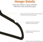Amazon Basics Kids Space Saving Velvet Non-Slip Clothes Hangers with Shoulder Notches for Infant and Toddler, 11.6", Black, 50 Count (Pack of 4) - Image 4