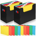 Qeeenar 2 Pcs Hanging File Box with 10 Pcs Multicolor Hanging File Folders by Qeeenar
