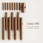 Pipishell Solid Wooden Coat Rack Freestanding with 8 Hooks, Brown - Image 6