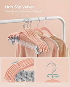 SONGMICS 30-Pack Pants Hangers, Velvet Hangers with Adjustable Clips - Image 6