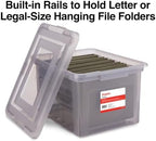 STAPLES Plastic File Box with Snap Lid, Letter/Legal, Frost Gray, 2-Pk - Image 3