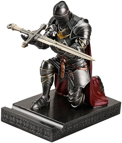 Medieval Armored Knight Pen Holder Figurine Paperweight Phone Stand Iron by Amoysanli