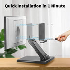 Adjustable Foldable Single Monitor Mount, Low Profile VESA Monitor Desk Mount 75x75mm & 100x100mm, Fits 10-27 Inch LCD Touch Screens - Image 4