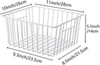 Slideep Freezer Baskets Storage Basket Organizers, Deep Wire Farmhouse Bins Container with Handles for Kitchen, Pantry, Cabinet, Car, Bathroom Pearl White, 4 Pack - Image 7