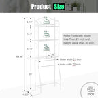 HOME BI Over The Toilet Storage Shelf, 3-Tier Over Toilet Bathroom Organizer Rack, Freestanding Space Saver Toilet Stands with Hooks (White) - Image 3