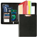 Ospelelf Leather Clipboard with Storage, Zippered Padfolio Portfolio Organizer, 3 Ring Binder 1 Inch, Notepad, Tablet Sleeve, 5 Dividers with Pocket for Office, Nurses, Students, Teachers Black by OspelelfOfficeSupplies