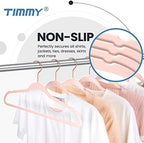 TIMMY Velvet Hangers - Suit (50-Pack) Ultra Thin Coat Hangers with Heavy Duty Construction, Holds up to 10 Lbs - Blush Pink/Rosegold Finishes - Image 5