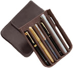 Leather Fountain Pen Case Collector Organizer,Pencil Case Handmade Pen Protective Sleeve (Magnetic 6 slots) by UPRESYE