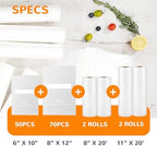 Food saver vacuum sealer bags rolls, Multiple Sizes, Box Storage,Less Waste - Image 2