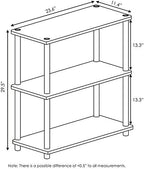 Furinno TURN-N-TUBE Storage Shelves, 3-Tier Book Shelf, Corner Shelf, Toolless Open Shelves, for Organization and Storage, Living Room, Garage, Home Office, Pink - Image 3