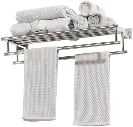 Alise Double Towel Rack for Bathroom Wall Mounted 24 Inch,Polished Chrome by Alise