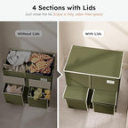 SOLEDI 180L Double Laundry Hamper with Lid and 2 Side Pockets, Dual Hamper - Image 5