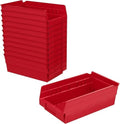 Akro-Mils 30130 Heavy Duty Plastic Shelf Bins, 12"x 6.5"x 4", Red, 12-Pk by Akro-Mils