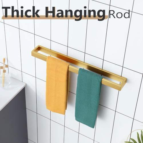 KOKOSIRI Towel Bar Brushed Gold Bath Towel Holder 20 Inch Kitchen Towel Hanger Rack Stainless Steel Bathroom Hardware Wall Mounted, 1 Pack B4008BG-L20 - Image 6