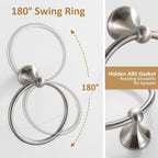 BGL Bathroom Accessories Set, Glossy Stain Nickel Expandable Towel Bar 4-Piece Bathroom Accessory Set Wall Mounted Towel Ring Robe Hook Toilet Paper Holder Towel Holder - Image 6