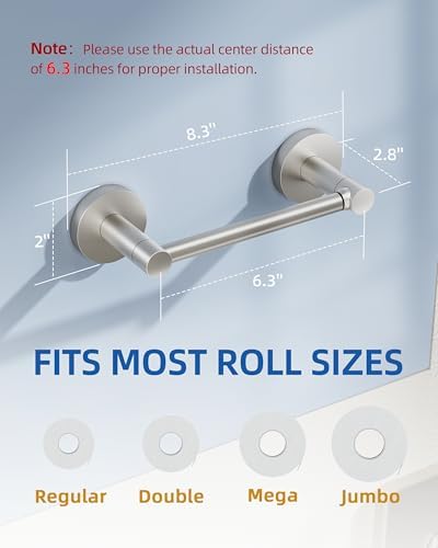 RUACQ Brushed Nickel Toilet Paper Holder Wall Mount for Bathroom, 2 Pack - Image 6