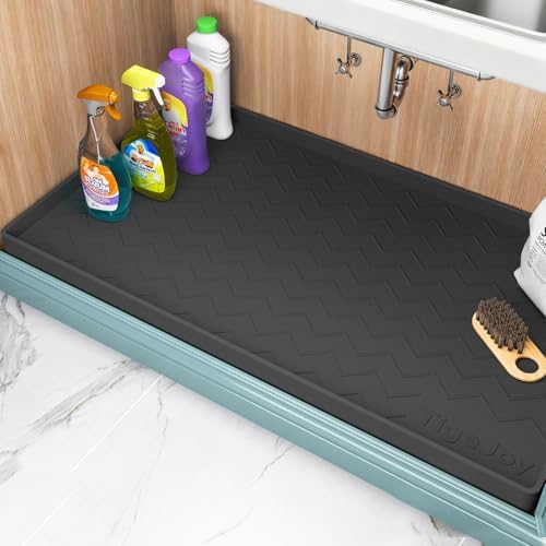 TigeJoy Under Sink Mats for Kitchen Waterproof 28" x 19", Cabinet Liner by TigeJoy