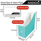 ANSSDO 24 Pack Teal Cardboard Magazine File Holder Storage Organizer - Image 7