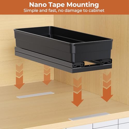 Pull Out Spice Rack Organizer for Cabinet, 2 Pack 2 Tier Sliding Spice Rack - Image 4