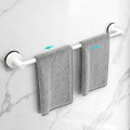 Adjustable Suction Cup Towel Bar for Bathroom Wall,17 Inch~29 Inch Towel Racks for Bathroom,Stainless Steel Bath Towel Holder(Matte White) by WingWider