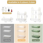 YCIA&DONE Bathroom Organizer Countertop, Makeup Storage, Skincare Cosmetic Tray Shelf, Perfume Holder Rack for Vanity Counter, Large Capacity, Easy to Install, Clean, 3 Tiers, Clear White - Image 5
