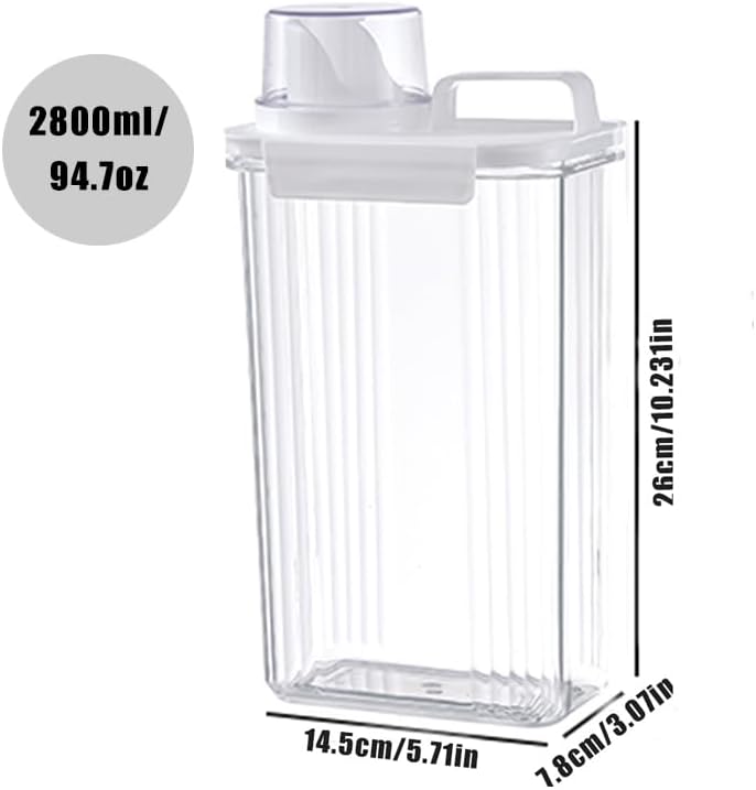 [2 Pack] Laundry Detergent Dispenser for Laundry Room Organization and Storage, 2800ml Laundry Soap Dispenser，Liquid Laundry Detergent Dispenser with 4 Removable Labels, BPA Free & Pet Plastic, Clear - Image 2