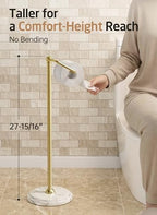 KES 26" H Anti-Wobble Toilet Paper Holder Stand with Weighted Base, 18/8 Stainless Steel Free Standing Toilet Paper Holder with Rust-Resistance Upgrade, Vintage Brushed Gold, BPH235-BZ - Image 5