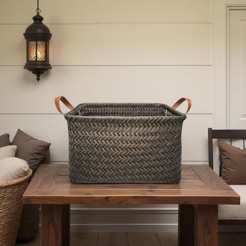 GIB Wicker Woven Storage Baskets for Organizing Blankets Laundry Shelves - Image 5