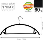 MIZGI Velvet Hangers 60 Pack, Patented Rounded Shoulder Sweater Hangers - Image 2
