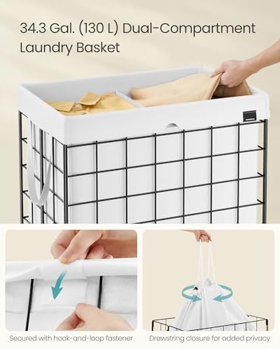 SONGMICS Laundry Hamper, Collapsible, 34.3 Gal. (130L) - Image 3