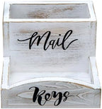 MyGift Whitewashed Wood Mail & Key Holder, Rustic Entryway Organizer - Image 6