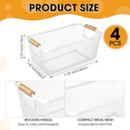 Ziliny 4 Pcs Mesh Wire Baskets for Organizing, Medium, Cream White - Image 2