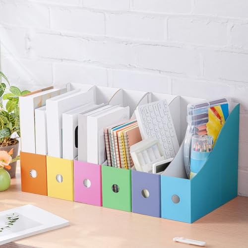 Colarr 48 Pcs Cardboard Magazine File Holder Book Bins, Bright Color - Image 5