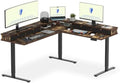 FLEXISPOT Reversible L-Shaped Corner Standing Desk with Monitor Shelf by Unknown