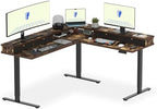 FLEXISPOT Reversible L-Shaped Corner Standing Desk with Monitor Shelf by Unknown