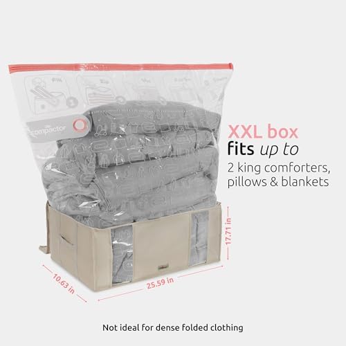 Compactor XXL 3 Vacuum Storage Bag & 3 Semi-Rigid Box, Closet Organizer, 210L - Image 6