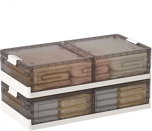 Under Bed Storage Containers - 2Pack, Stackable Under Bed Rolling Storage Plastic Containers, 13.5Gal Storage Bins with Wheels, Multi-purpose Storage Bins with Lids for Clothes, Shoes, And Duvets by LusebaOfficial