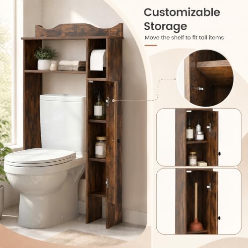 Giantex Over-The-Toilet Storage Cabinet with 1-Door Side Storage Cabinet - Image 7