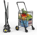 Our Modern Space Shopping Cart & 360° Swivel Wheels | Foldable Collapsible & Lightweight | Perfect for Groceries Laundry Utility Cart - Black by OurModernSpace