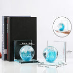 Arikyrist 1 Pair Crystal Bookends for Heavy Books with Hand Blown Wave Ball - Image 3