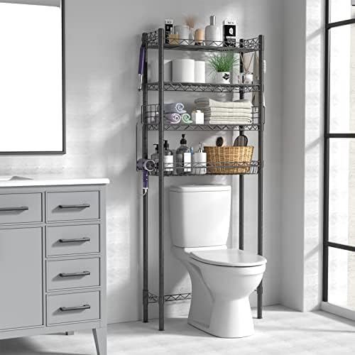 Hodonas Over The Toilet Storage Shelf, Gray, 26.97" x 9.84" x 67.32" - Image 2